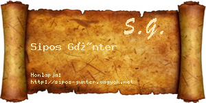 Sipos Günter névjegykártya