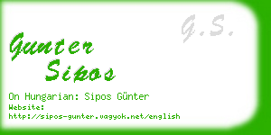 gunter sipos business card