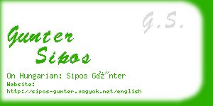 gunter sipos business card